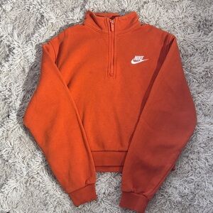 Nike Girls quarter Zip Sweatshirt in Bold Orange
